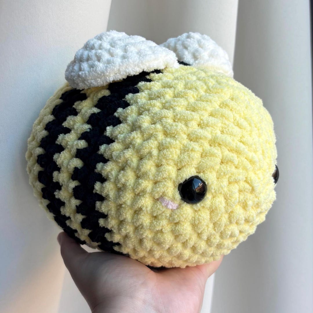 Crochet Bee Plush – Handmade Amigurumi Yellow Bee Toy – Cute Kawaii ...