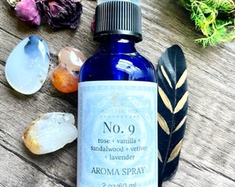 Sandalwood + Vanilla + Rose Perfume Spray, Floral Body Mist, Gift Idea for Her, No. 9 Aroma Spray