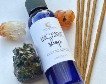 Incense Shop Fragrance Spray, Patchouli, Frankincense, Ylang Ylang and Jasmine, Smudge Spray