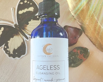 Nourishing Face Oil Cleanser with Avocado and Argan Oil- Makeup Remover for Anti-Aging Skin- Ageless Cleansing Oil