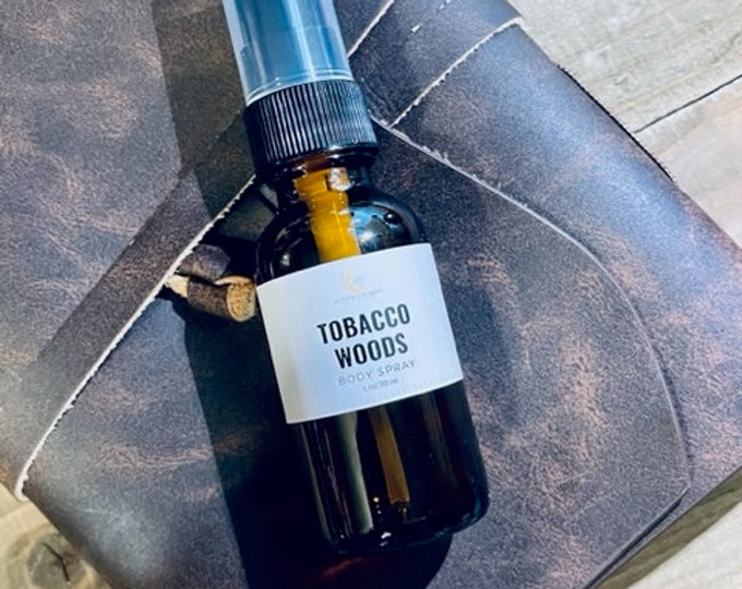 Featured listing image: Men's Cologne Body Spray, Smoky Fragrance for Men + Women, Tobacco Woods
