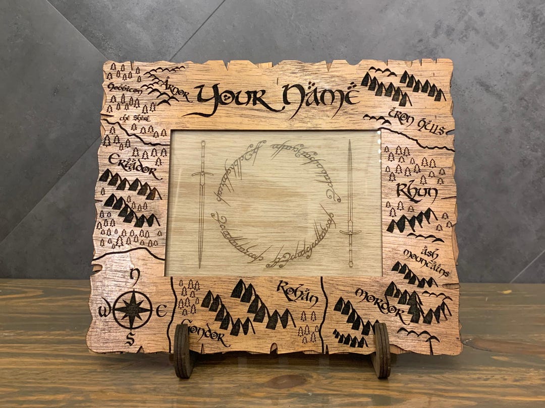 Lotr Frameborder Custom Lord of the Rings Inspired Wood Picture Frame - Hobbit Rustic ...