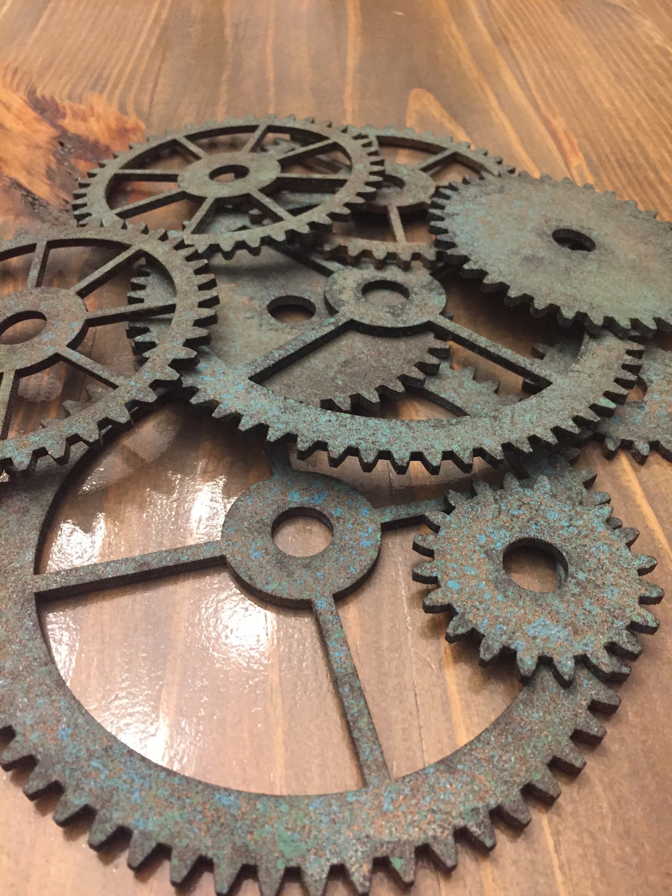 2 Decorazioni Da Parete In Legno Vintage Steampunk – Ruote Dentate Di Due Dimensioni – Arredamento Per Casa, Caffetteria, Bar