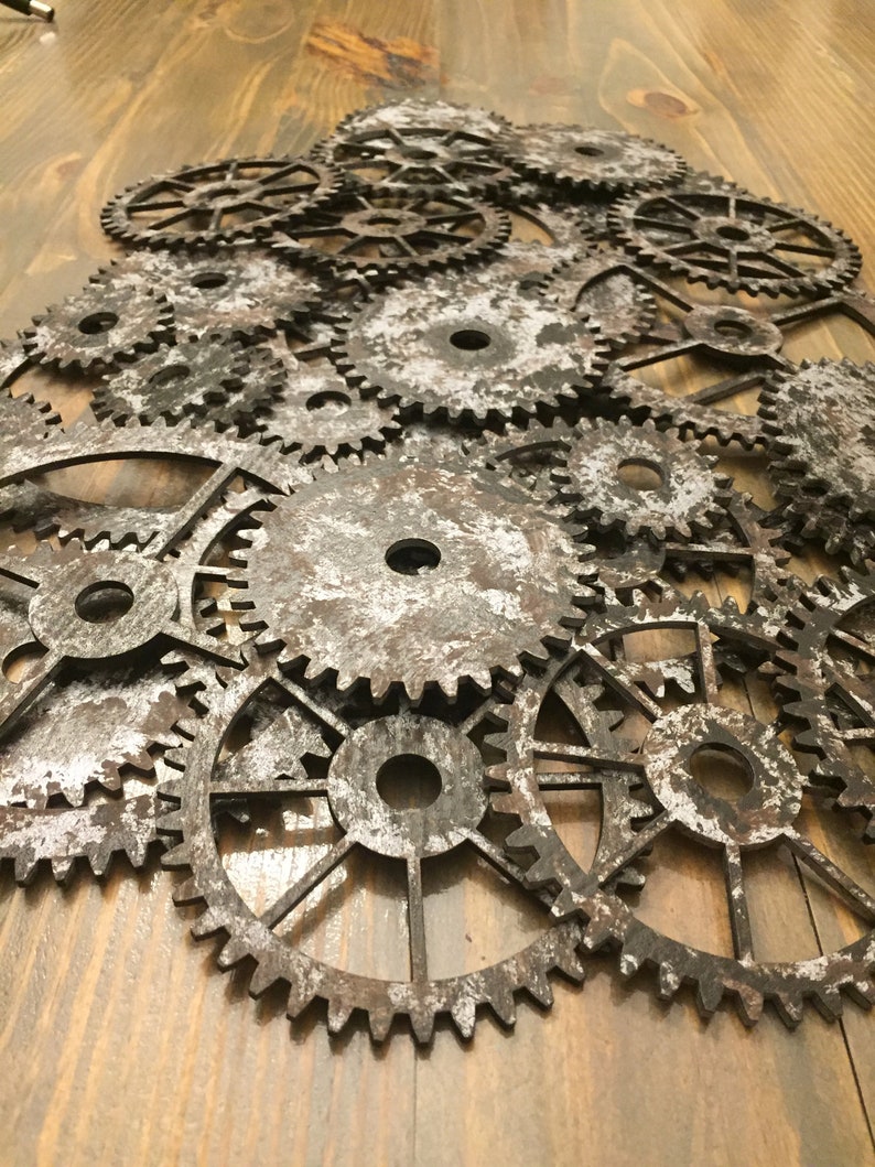 Laser Cut Collection of 20 Steampunk Wood Gears Collage Craft Supplies