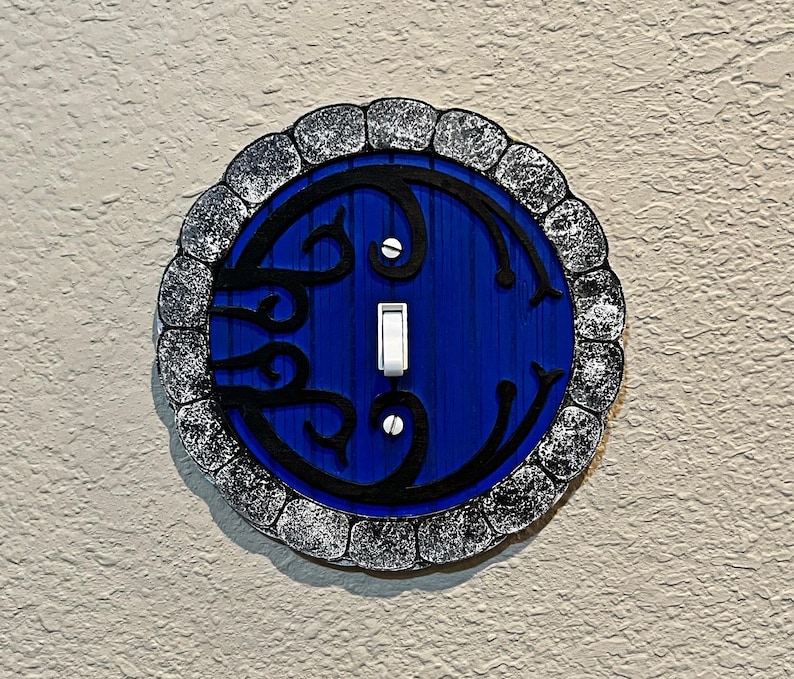 Hobbit Door Light Switch Cover, Hobbit Door Opening, Fairy Fantasy, The Shire, Fandom Decoration, Hobbitcore, Lord of the Rings gift, Bilbo image 5