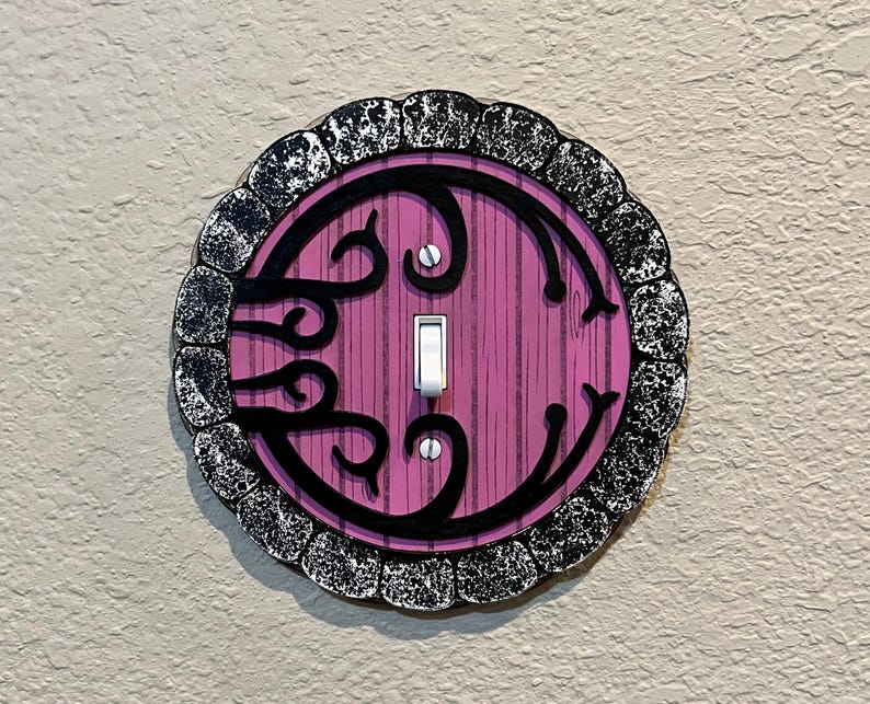 Hobbit Door Light Switch Cover, Hobbit Door Opening, Fairy Fantasy, The Shire, Fandom Decoration, Hobbitcore, Lord of the Rings gift, Bilbo image 3