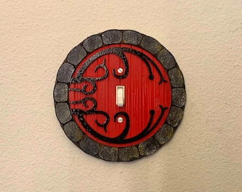 Tapa para interruptor de luz de puerta estilo Hobbitcore - Apertura de puerta de fantasía, fantasía de hadas - Decoración de fandom