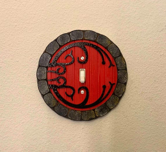 Hobbit Door Light Switch Cover, Hobbit Door Opening, Fairy Fantasy, The Shire, Fandom Decoration, Hobbitcore, Lord of the Rings gift, Bilbo