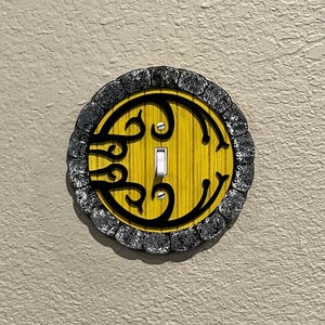 Hobbit Door Light Switch Cover, Hobbit Door Opening, Fairy Fantasy, The Shire, Fandom Decoration, Hobbitcore, Lord of the Rings gift, Bilbo image 4