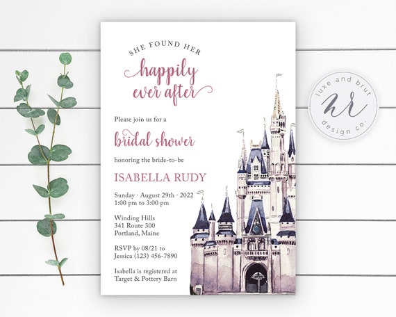 Happily Ever After Begins with a Bridal Shower, Instant Download, Two Design Options, Edit Yourself