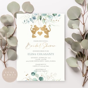 Faire-part nuptiale Happy Ever After, Mickey + Minnie Love, verdure, numérique, modifiable