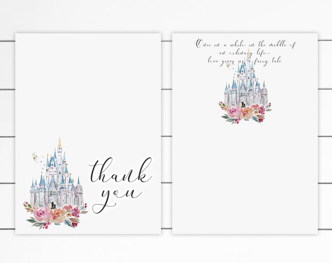 Once In A Lifetime Love Gives You a Fairytale, Bridal Shower, Thank You, DIY, Castle, Magic Kingdom, Instant Download