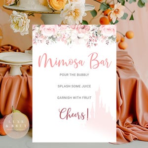 Enseigne Boho Happily Ever After Bridal Shower Mimosa Bar & Favors à monter vous-même à Corjl