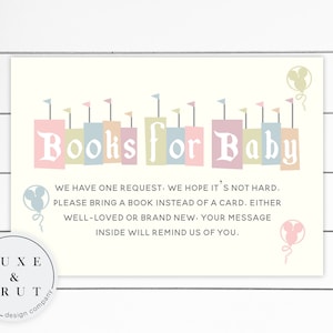 Babyland Baby Shower Matching Books for Baby Insert Card, Edit Yourself in Corjl
