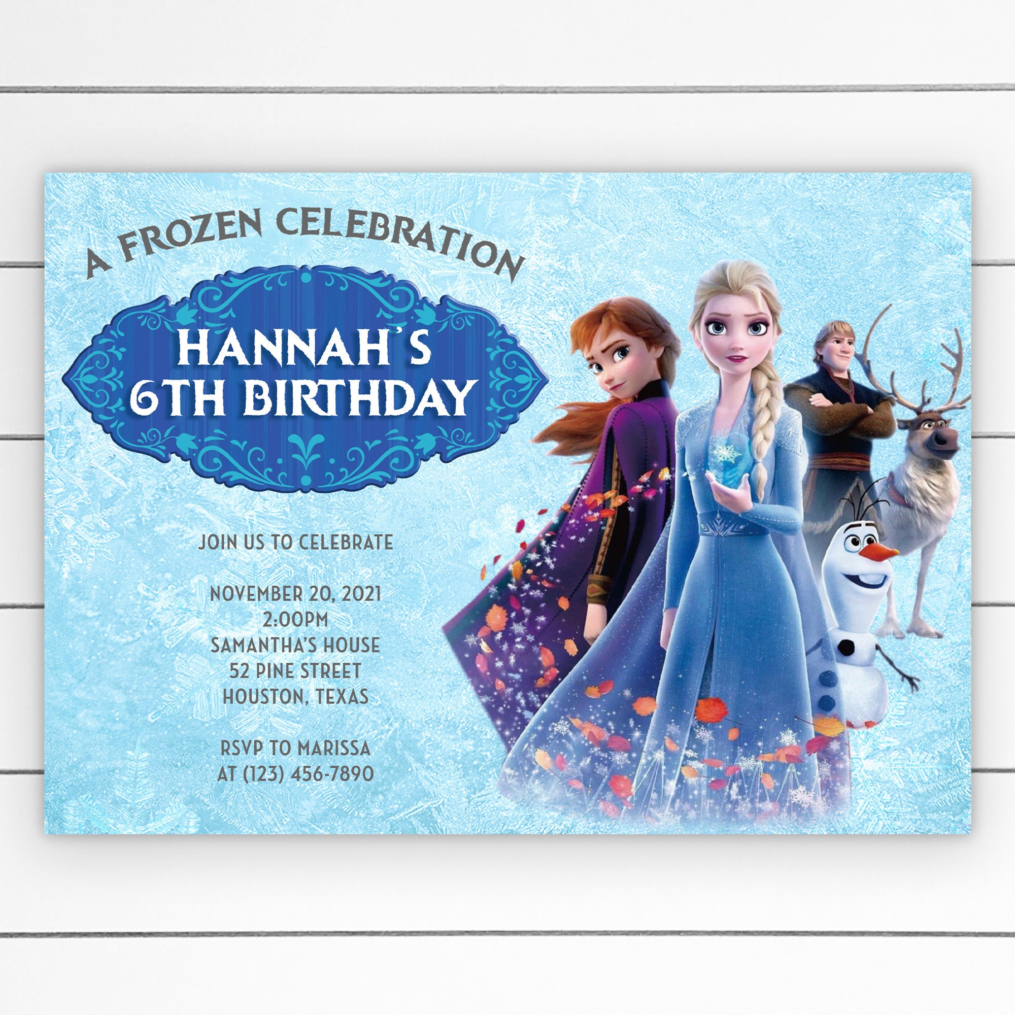 Princesses Frozen Party Digital Birthday Invitation EDITABLE -  Norway