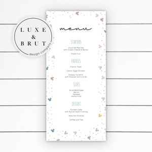 Mickey Baby Sprinkle Matching Menu, Baby Shower, Edit Yourself in Corjl
