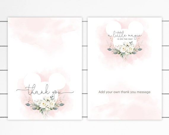A Little Magic Is On The Way Baby Shower Thank You Cards, Matching Items, Edit Yourself in Corjl, Instant Download