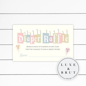 Babyland Baby Shower Matching Diaper Raffle Insert Card, Edit Yourself In Corjl