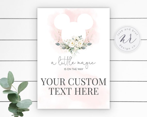 A Little Magic Is On The Way Baby Shower Custom Sign 8.5x11, Editable File Instant Download