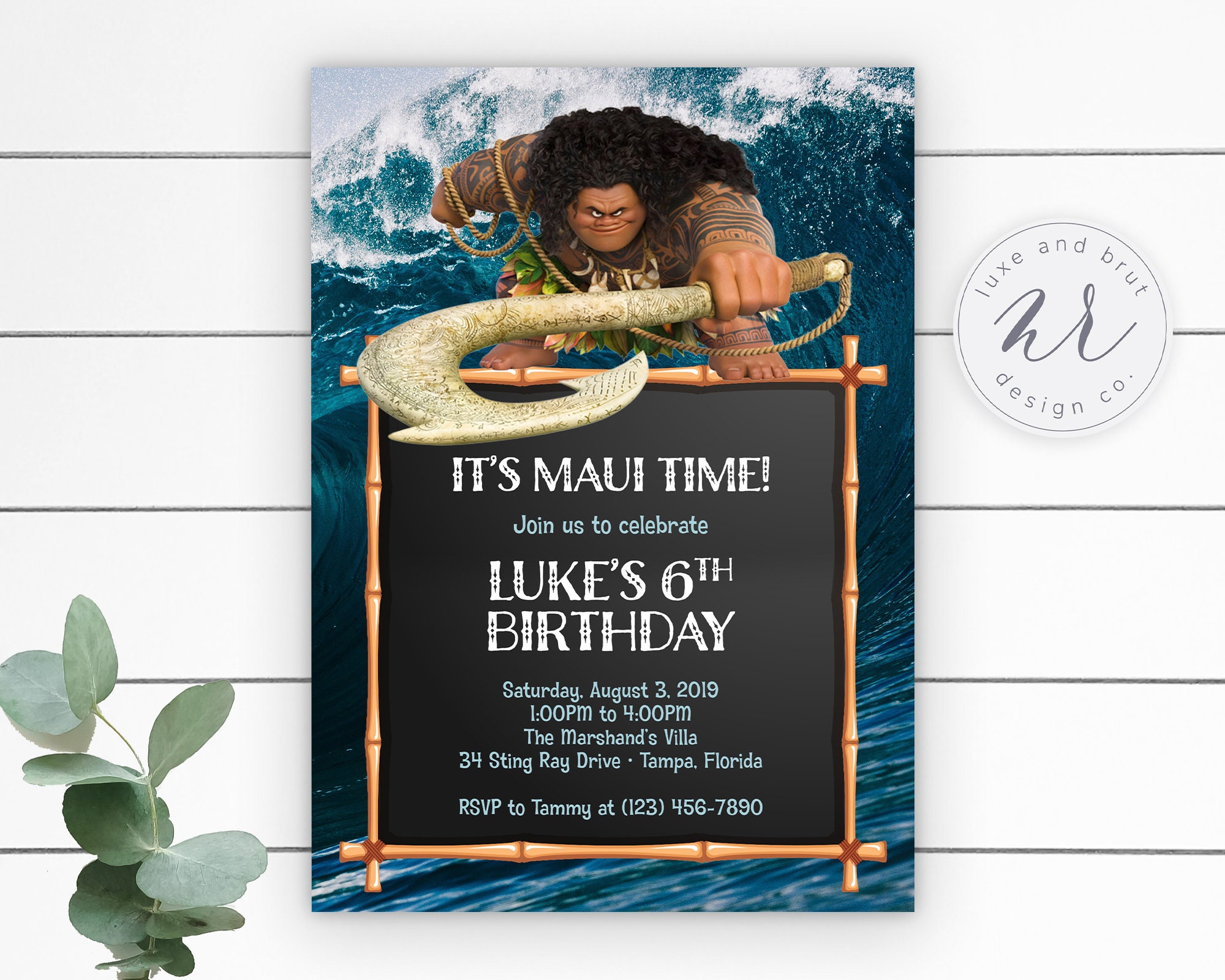 Its Maui Time Birthday Party Invitation Moana Birthday