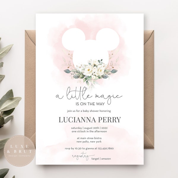 A Little Magic Is On The Way Baby Shower Shower Invitation, Multiple Color Options, Edit Yourself in Corjl