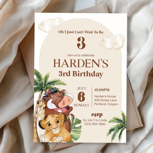 Lion King Birthday Invitation: Edit Yourself in Corjl image 2