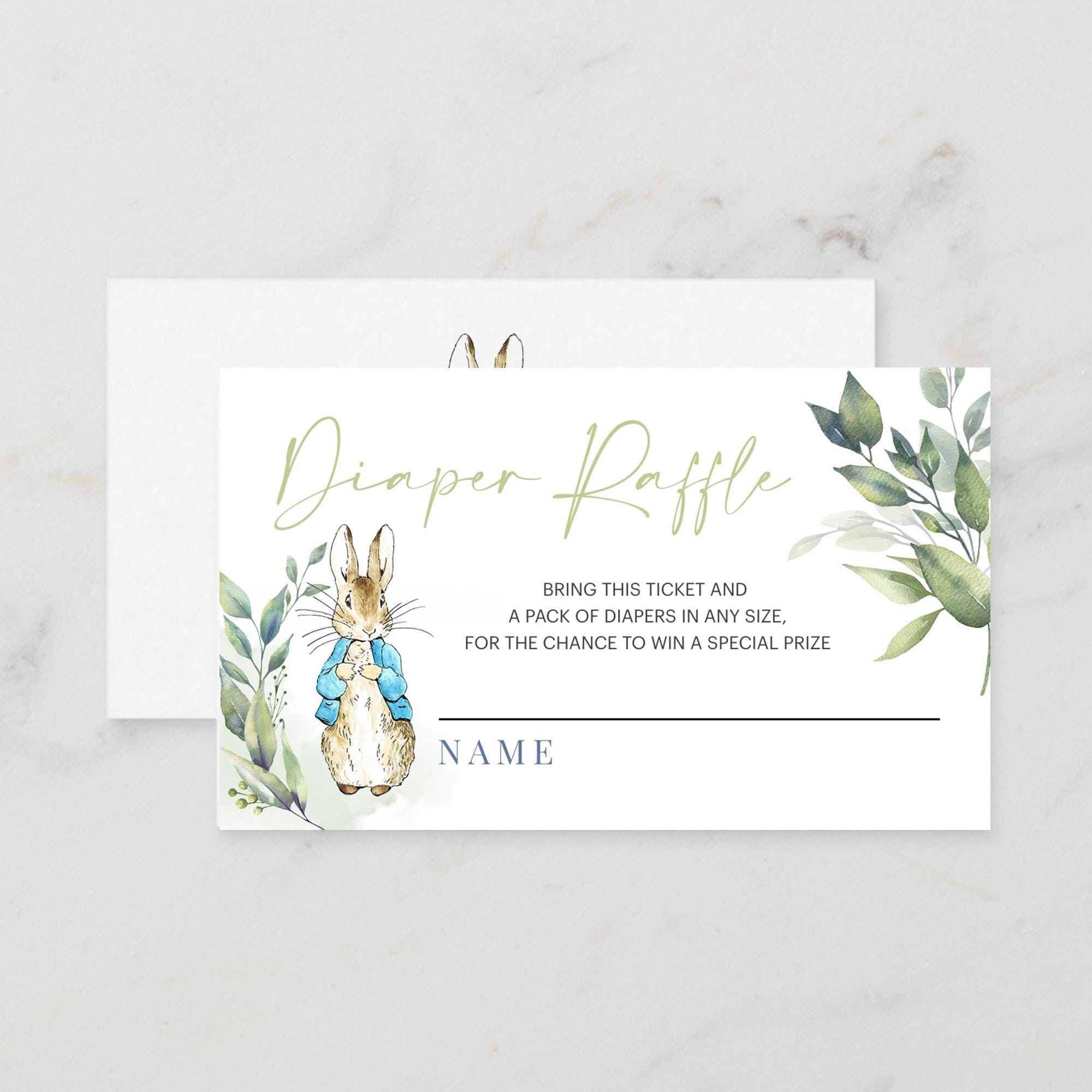 Peta Leaping Rabbit Raffle Peter Rabbit Diaper Raffle Card, Baby Shower Game (corjl Editable) - Etsy