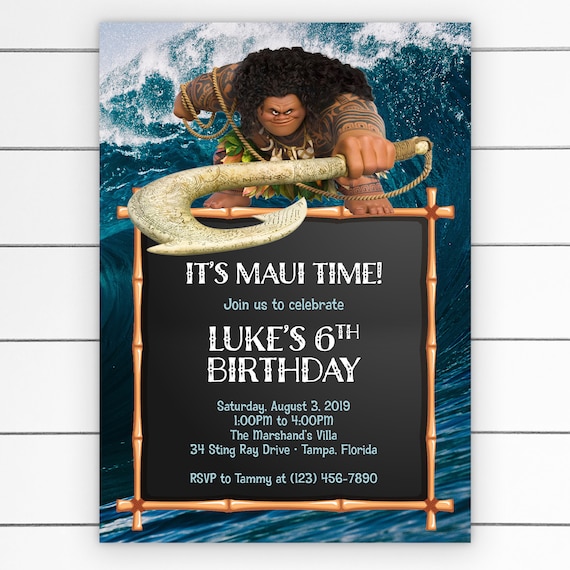 Buy It's Maui Time Birthday Party Invitation, Moana Birthday Theme,  Editable File Online in India 