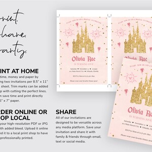 Magical Kingdom Birthday Party Invitation, Disneyland, WDW, Castle ...