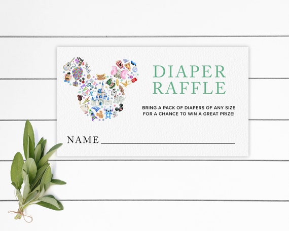 Matching Baby Shower Diaper Raffle Card, Instant Download