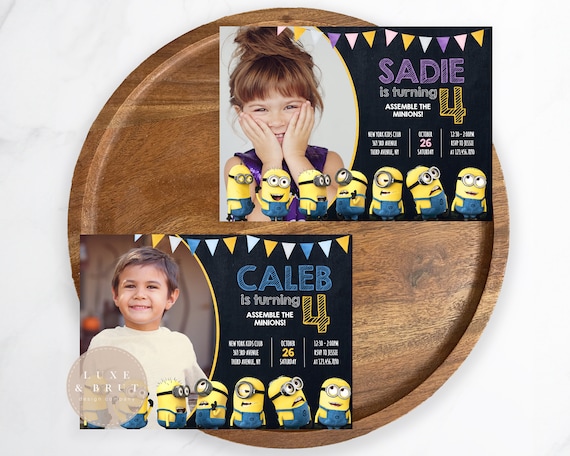 Assemble the Minions! Birthday Party Invitation, Despicable Me, Kids Birthday, Edit Yourself in Corjl