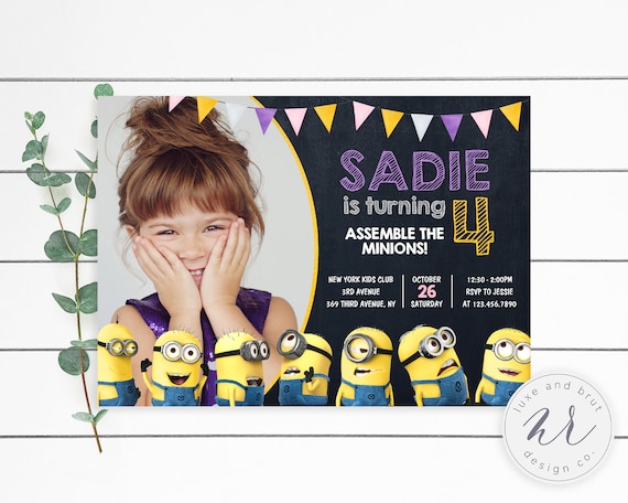Assemble the Minions! Birthday Party Invitation, Despicable Me, Kids Birthday, Edit Yourself,