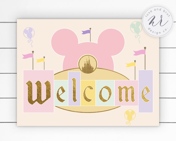 Magical Disneyland Birthday Party Welcome Sign, Instant Download, Multiple Size Options