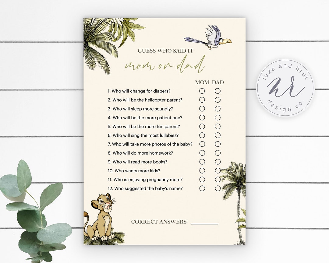Lion King Matching Games, Instant Download - Etsy