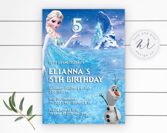 Let It Go And Celebrate, Frozen Birthday Party Invitation, Edit Yourself, Instant Download