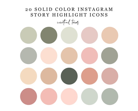 Instagram Highlight Color Backgrounds, 20 Instagram Story Highlight Covers, Social Media Icons, Bloggers, Brand Kit