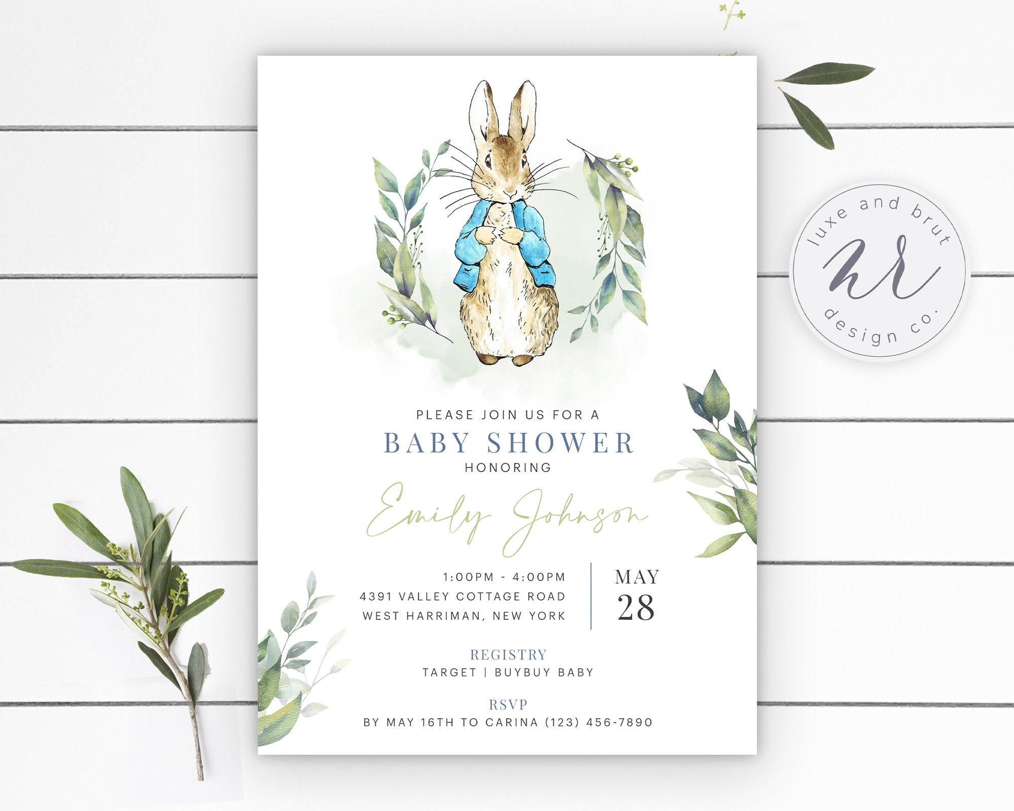Peter Rabbit Shower Party Circles: Baby Shower Decor