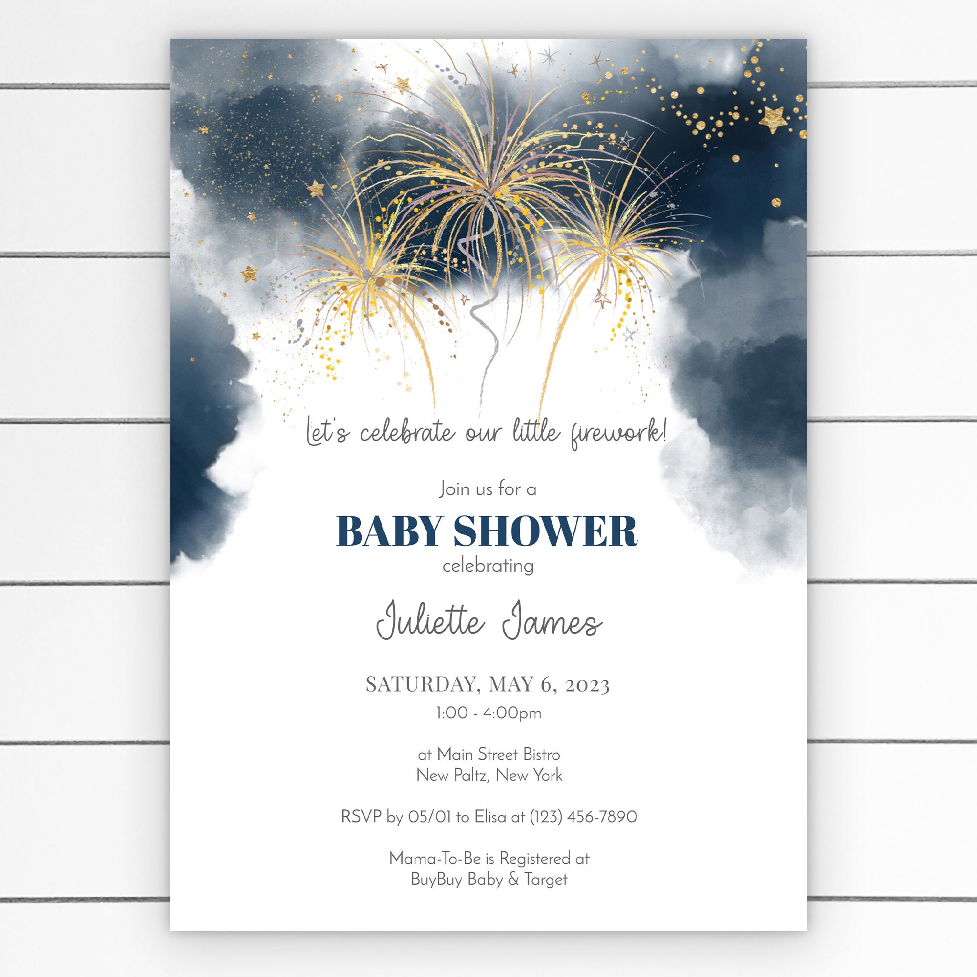 Baby You're a Firework Baby Shower Invitation, Boy or Girl, Instant ...