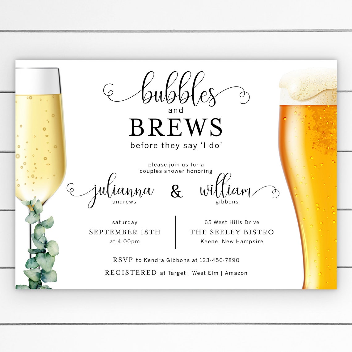 Bubbles and Brews Before They Say I Do Couples Shower Etsy
