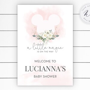 Un po' di magia è in arrivo Baby Shower Welcome Sign, modifica tu stesso, download immediato