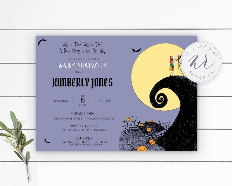 Nightmare Before Christmas Baby Shower Invitation Editable Etsy