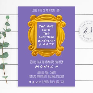 Friends Birthday Party Invitation: Surprise Party Theme (Digital File)