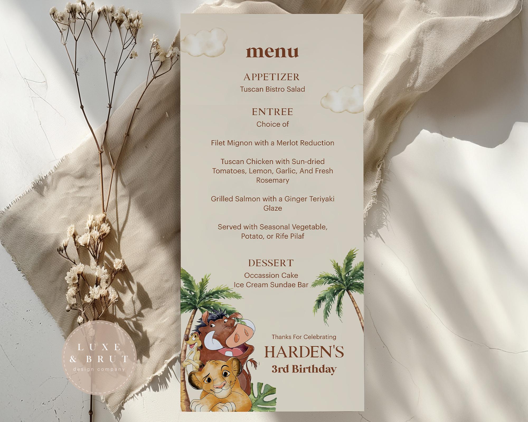 Oh I Just Can't Wait To Be 3, Lion King Birthday Party Menu Cards, Simba Pumba Timon, Edit Yourself in Corjl