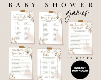 Jeux de douche nuptiale Boho Chic Happily Ever After Fairytale, éditez-vous avec Corjl