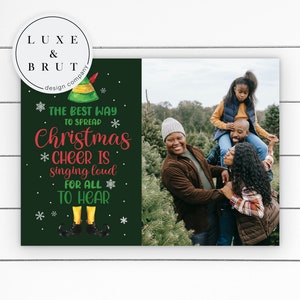Il modo migliore per diffondere la gioia del Natale, Buddy l'elfo, cartolina fotografica delle vacanze, modifica fai da te in Corjl