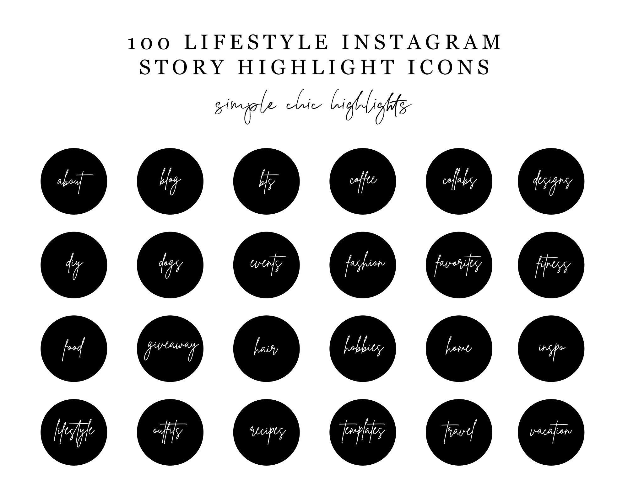 Lifestyle Instagram Highlight Icons 100 Instagram Story - Etsy