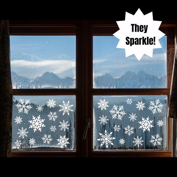 Snowflake Window Cling - 13 snowflakes