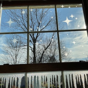 Schneeflocke Stern Fensterschmuck - Weihnachtsfensterdekoration - Wiederverwendbares 38er Set