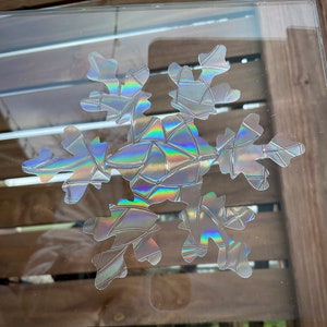 Große Schneeflocke Fensterbild Regenbogen Suncatcher -5er Set