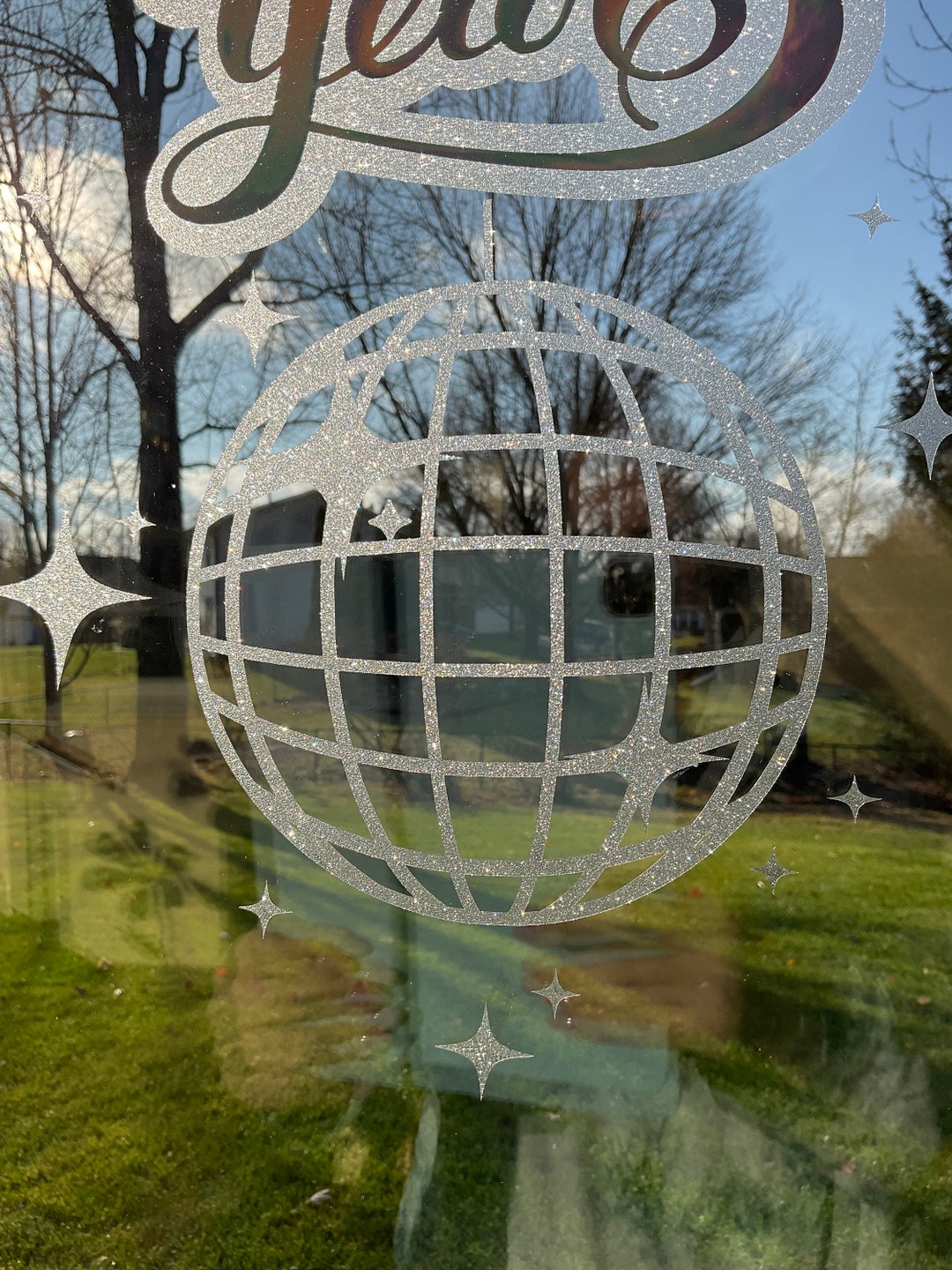 Disco Ball Window Decoration Discoball Window Cling Home Etsy
